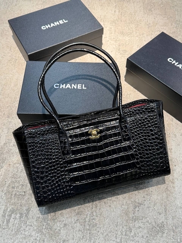 Chanel сумка женские натуральная кожа черные премиум 124898RB
