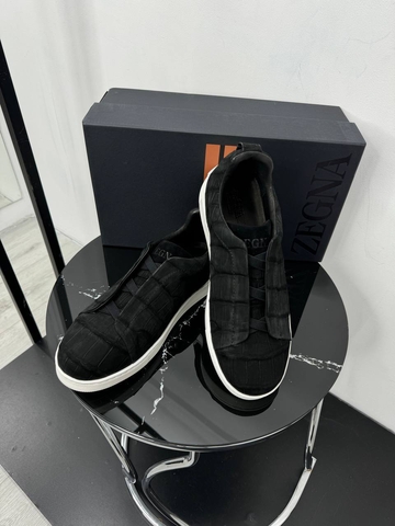 Ermenegildo Zegna кроссовки мужские натуральная кожа весенние / осенние черные премиум 961423JT