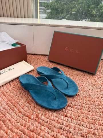 Loro Piana IDA шлепанцы женские натуральная замша летние голубые премиум 729983YU
