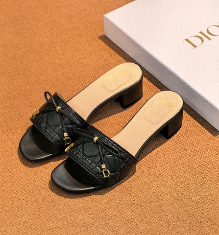 Dior сабо женские натуральная кожа летние черные премиум 621700XT