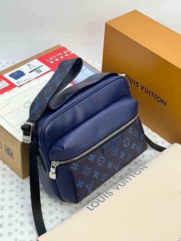 Louis Vuitton сумка мужские канва натуральная кожа синие люкс 943798MO