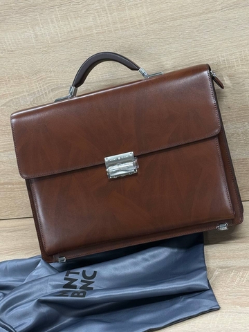 Montblanc портфель мужские натуральная кожа коричневые оранжевые премиум 387311KQ