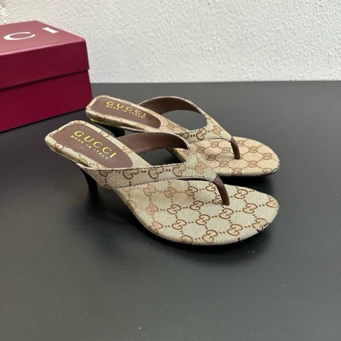 Gucci сабо женские текстиль летние бежевые премиум 785933EH