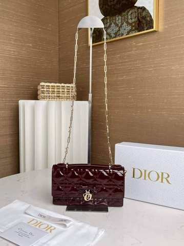 Dior сумка женские натуральная кожа бордовые премиум 263967WB