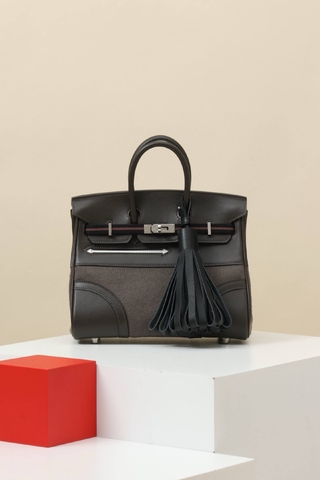 Hermes сумка женские натуральная кожа текстиль коричневые премиум 568684ZE