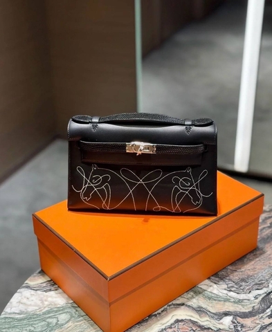 Hermes сумка женские натуральная кожа черные премиум 408376MX