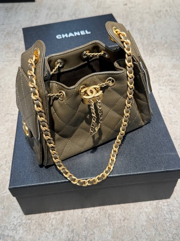 Chanel сумка женские натуральная кожа зеленые премиум 141499XS