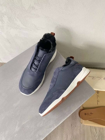 Loro Piana Week End Walk кроссовки мужские натуральная кожа натуральная замша зимние синие премиум 784830NO