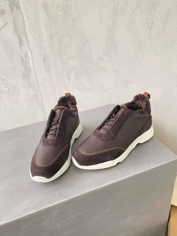 Loro Piana Week End Walk кроссовки мужские натуральная кожа натуральная замша зимние коричневые премиум 682819JO