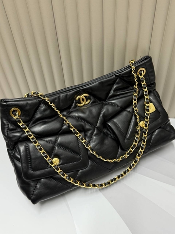 Chanel сумка женские натуральная кожа черные люкс 410942VA
