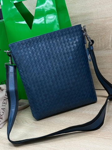 Bottega Veneta сумка мужские натуральная кожа синие премиум 128537SP