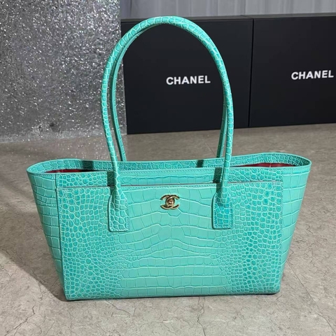 Chanel сумка женские натуральная кожа голубые люкс 773755HM