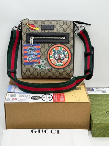 Gucci сумка мужские канва натуральная кожа бежевые люкс 442163FH