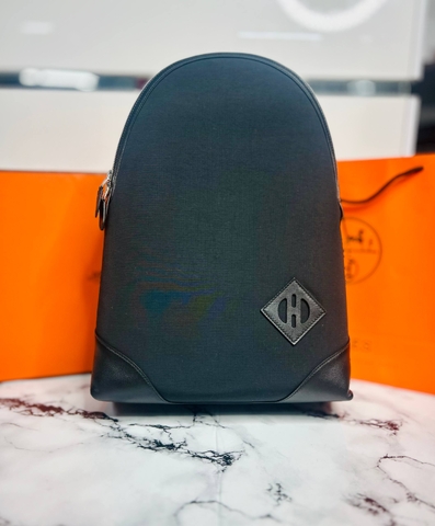 Hermes ALLABACK BACKPACK рюкзак мужские женские натуральная кожа текстиль черные премиум 753893BV