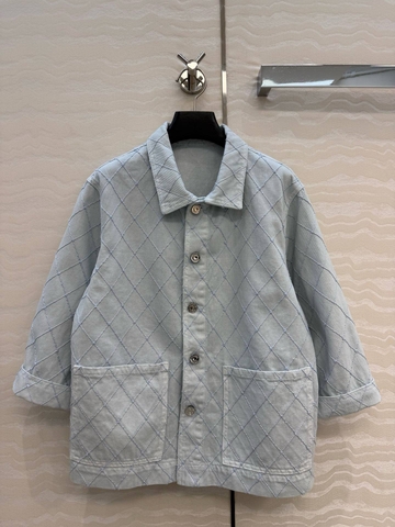 Chanel куртка женские весенние / осенние голубые премиум 705846SW