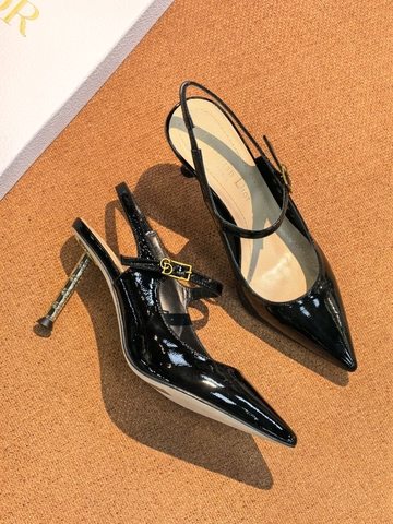 Dior туфли женские натуральная кожа летние весенние / осенние черные премиум 884877AN