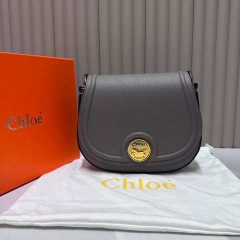 Chloe сумка женские натуральная кожа серые люкс 120679WT