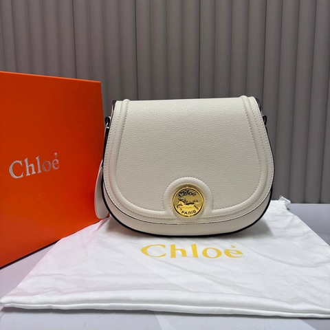 Chloe сумка женские натуральная кожа бежевые белые люкс 798241BA