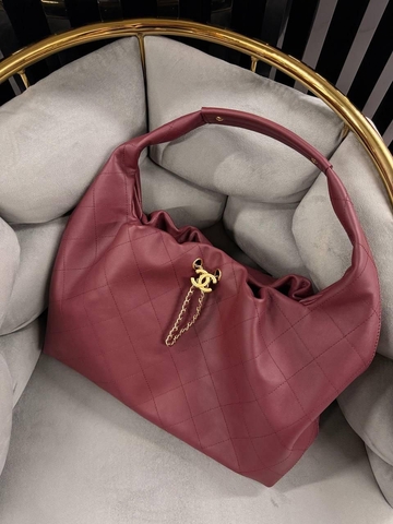 Chanel сумка женские натуральная кожа бордовые премиум 725550HB