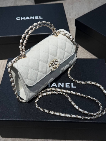 Chanel сумка женские натуральная кожа белые премиум 917909WM