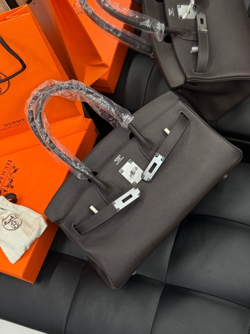 Hermes Birkin сумка женские натуральная кожа коричневые премиум 295816YB