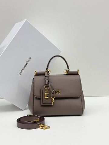 Dolce & Gabbana сумка женские натуральная кожа серые коричневые люкс 198604YU