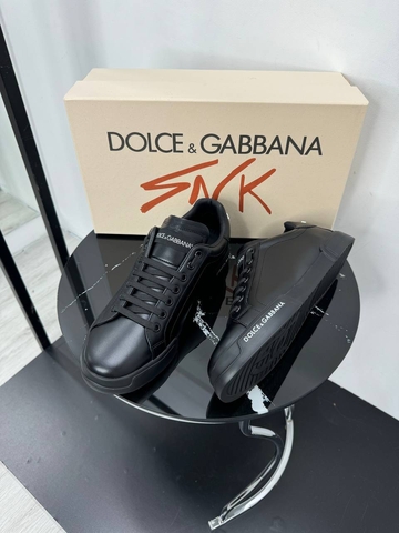 Dolce & Gabbana кроссовки мужские натуральная кожа летние весенние / осенние черные премиум 369455UP