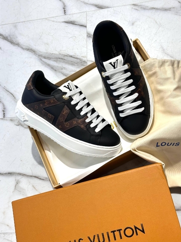 Louis Vuitton кроссовки женские натуральная кожа летние весенние / осенние черные премиум 950155DA