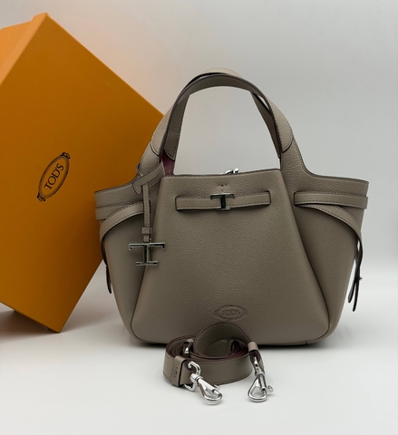 Tod’s сумка женские натуральная кожа бежевые серые люкс 193962QZ