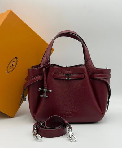 Tod’s сумка женские натуральная кожа бордовые люкс 288702GL
