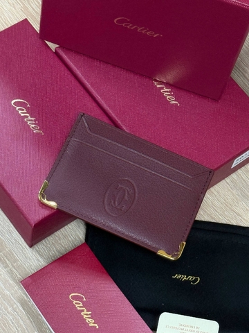 Cartier картхолдер натуральная кожа бордовые премиум 469976EZ
