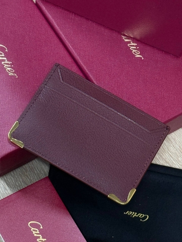 Cartier картхолдер натуральная кожа бордовые премиум 469976EZ