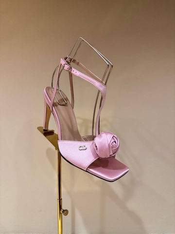 Dior босоножки женские текстиль летние весенние / осенние розовые премиум 517284UF