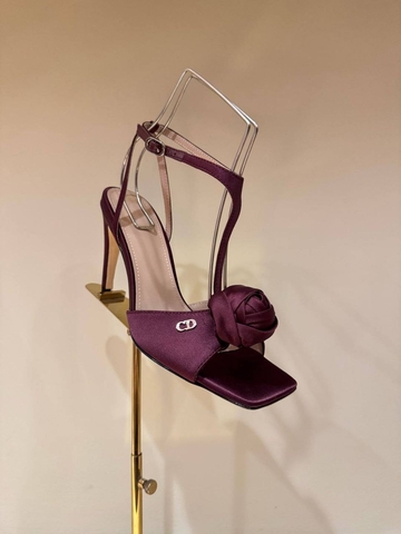 Dior босоножки женские текстиль летние весенние / осенние бордовые премиум 878869XC