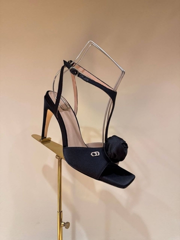 Dior босоножки женские текстиль летние весенние / осенние черные премиум 958205GW