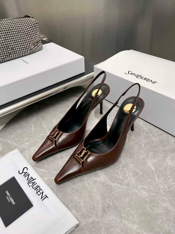 Yves Saint Laurent туфли женские натуральная кожа летние весенние / осенние коричневые премиум 102788HS