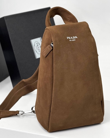 Prada рюкзак мужские натуральная замша оранжевые премиум 859492CV