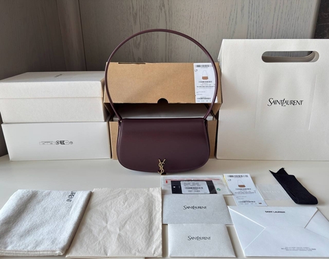 Yves Saint Laurent Voltaire сумка женские натуральная кожа бордовые премиум 991538TD