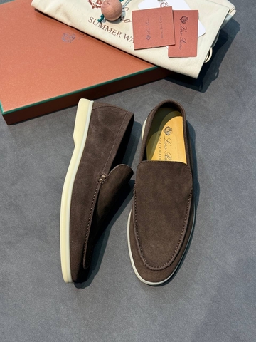 Loro Piana лоферы мужские натуральная замша летние весенние / осенние коричневые премиум 757876UU