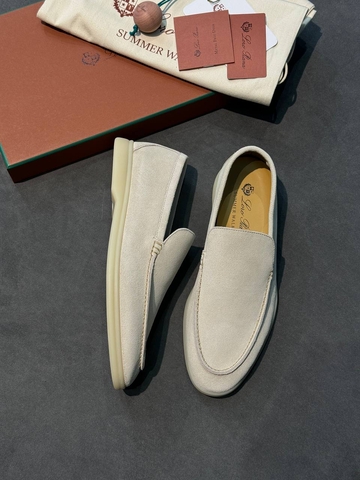 Loro Piana лоферы мужские натуральная замша весенние / осенние бежевые премиум 913730MH