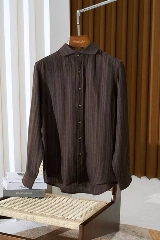 Kiton рубашка мужские весенние / осенние коричневые премиум 151667AP