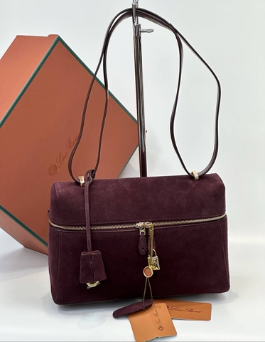 Loro Piana сумка женские натуральная замша бордовые люкс 330224VK