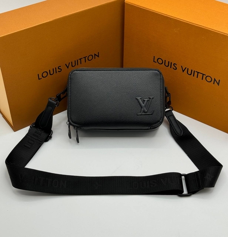 Louis Vuitton сумка мужские натуральная кожа черные люкс 734097PY