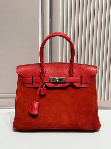 Hermes Birkin сумка женские натуральная кожа натуральная замша красные премиум 727072ZY