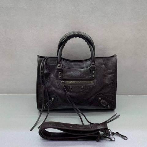 Balenciaga Le city сумка женские натуральная кожа коричневые премиум 513359DL