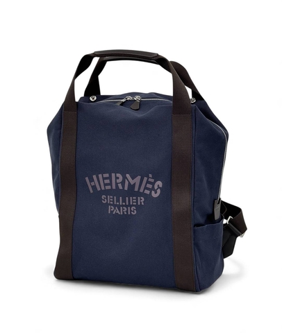 Hermes Sellier рюкзак мужские текстиль синие премиум 646390EY