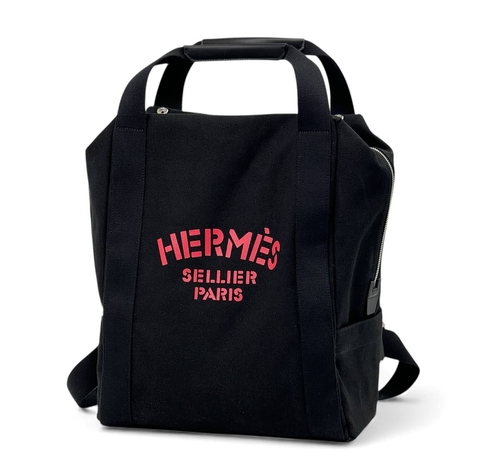 Hermes Sellier рюкзак мужские текстиль черные премиум 885487EP