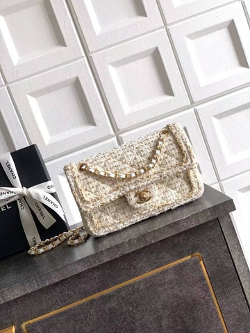 Chanel сумка женские текстиль бежевые премиум 140487JL