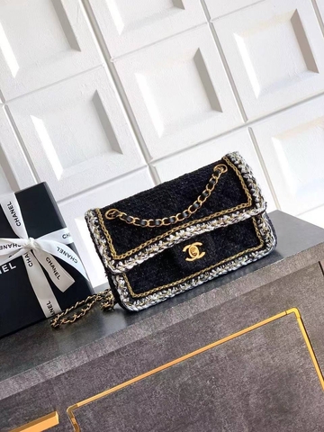 Chanel сумка женские текстиль черные премиум 225259EP