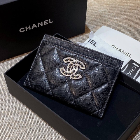 Chanel картхолдер натуральная кожа черные премиум 878466VX